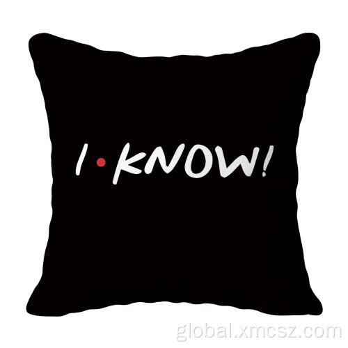 Digital Print Couple Cushion Cover Black Letters Printed Customized Cushion Cover Supplier